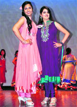 Students participate in a fashion show at the Khalsa College for Women in Ludhiana on Wednesday.