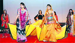 Students of Adesh University take part in a fashion show at the Arrhythmia 2013 that concluded on Thursday