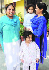 With her family members