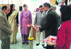 Prof VK Bhat, Dean, College of Humanities and Social Sciences, inaugurates the festival in Katra on Thursday.