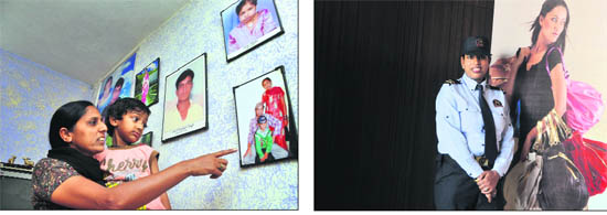 Gurdeep Kaur with her five-year-old son; Kirandeep performs her duty at a mall; and Asha prepares 'paranthas' in Ludhiana.