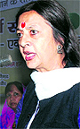 CPM politburo member Brinda Karat addresses a meeting in Sirsa on Friday