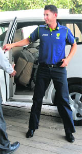 Australian captain Michael Clarke arrived in Chandigarh. 