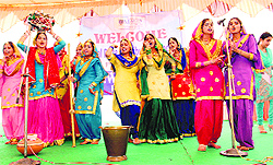 Students perform at the annual day function of Malwa College