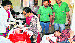 The injured being treated at Civil Hospital, Jalandhar, on Sunday