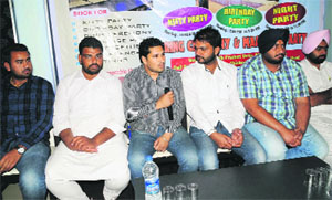 The organisers briefing media persons about Punjabi singer Sherry Manns programme on Tuesday