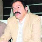 Dr Sandeep Chatrath, COO of Metro Hospital and Heart Institute, addresses mediapersons in Haridwar on Thursday.