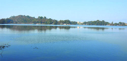 A view of surinsar lake in Jammu district. 