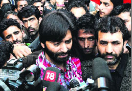 JKLF chairman Mohammad Yasin Malik was placed under house arrest in Srinagar on March 10 after his return from Pakistan.