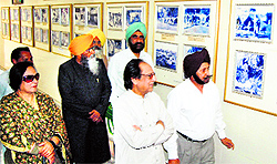 Ghazal singer Ghulam Ali takes a round of the museum in the All-India Pingalwara Charitable Society in Amritsar on Saturday