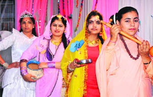 Girls take part in a function held to welcome the freshers at Mahanta Gurbanta Dass Memorial School of Nursing in Bathinda on Saturday.