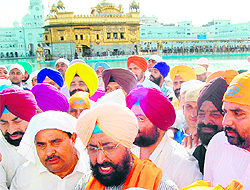 PCC president Partap Singh Bajwa at the Golden Temple in Amritsar on Saturday
