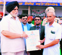 A former spy Upendra Nath was honoured by Irrigation Minister Janmeja Singh Sekhon during the Independence Day function at Ferozepur last year. 