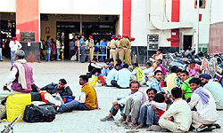 Passengers at the Ludhiana railway station