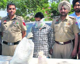 Jammu resident Surum Lal who was nabbed by the city police with a huge quantity of habit-forming drugs in Amritsar on Monday