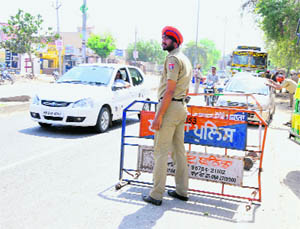 Police sealed the entry and exit points in the city in view of the farmers dharna on Monday.