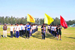 An assembly of athletes during the annual athletics meet of the National Institute of Technology, Kurukshetra, recently.