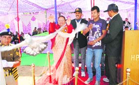 Governor Urmila Singh inaugurates the 61st All-India Police Games in Dharamsala on Monday.