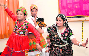 Students of the CT Institute of Hotel Management perfom a dance during a cultural programme held in Jalandhar on Monday.