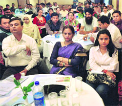 Delegates participate in a seminar on organic farming in Jammu on Monday. T
