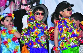 Children perform during the annual function of Rising Stars Play Way School in Ludhiana