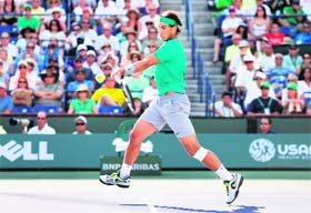 Rafael Nadal in actions in the final