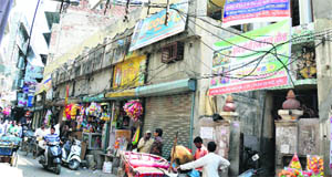 The congested Taalab Baazar area in Ludhiana.