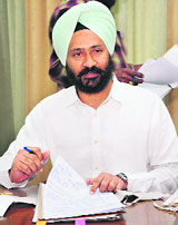 Finance Minister PS Dhindsa at the Vidhan Sabha on the eve of the Budget on Tuesday.