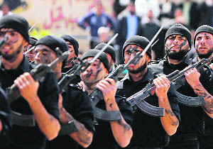 Members of Hamas security forces take part in their graduation ceremony in Gaza City on Tuesday. 