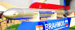 The BrahMos on display.