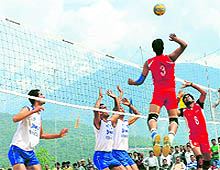 Himachal and CRPF players in action on Wednesday