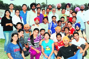 Winners of the annual sports meet of Guru Nanak Dev University in Amritsar on Thursday. 