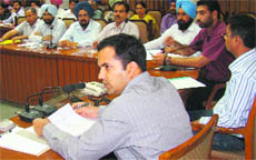 Deputy Commissioner KK Yadav presides over a meeting held to review arrangements for Baisakhi fair. 