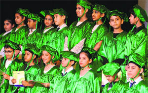 Students of The Millennium School take part in the graduation day celebrations on the school premises in Mohali.