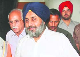 Deputy CM Sukhbir Badal on his way to the Vidhan Sabha on Thursday