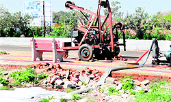 Generator-run machines suck out waste from the clogged pipes in the New Amritsar locality