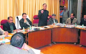 A Municipal Council meeting under way in Mussoorie on Friday.