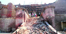 Renovation of the eastern gate of the Fort is underway in Bathinda.