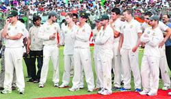 Crestfallen Australia after losing the fourth Test in New Delhi on Sunday.