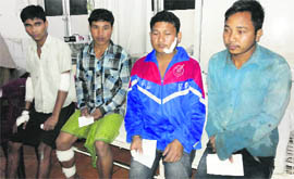 The injured undergoing treatment at the District Hospital in Reasi on Saturday.