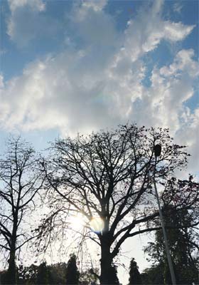 A partially overcast sky in Ludhiana after rain on Sunday