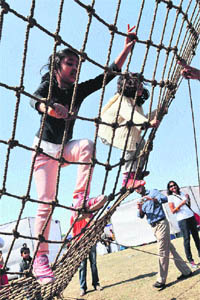 Children participate in a carnival in Gurgaon. The carnival was aimed at encouraging them to discover their potential. 