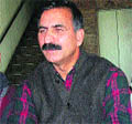 State Congress president Sukhvinder Singh addresses mediapersons in Sundernagar on Monday.