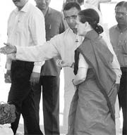Congress president Sonia Gandhi in Rae Bareli on Monday.