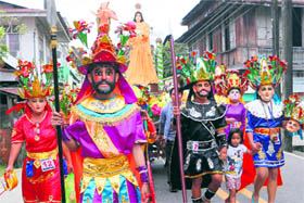 Passion of Christ: Penitents, locally known as "Morions", take part in a procession commemorating the passion of Christ during Holy Week at Mogpog town in Philippines on Monday.