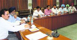 Civil Surgeon Dr Ajay Sahni presides over a meeting on Tuesday to create awareness about vector-borne diseases.