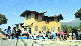 Participants at a workshop, organised on the Sambhaavnaa campus at Kandwari