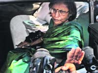 West Bengal Election Commissioner Mira Pande leaves after meeting Governor MK Narayanan in Kolkata on Tuesday