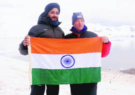 Bandanjot Singh, who returned from a research expedition to Anrarctica. 