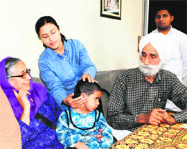 The child, Amanpreet Kaur who was successfully operated upon, at the Pingalwara Charitable society in Amritsar. 